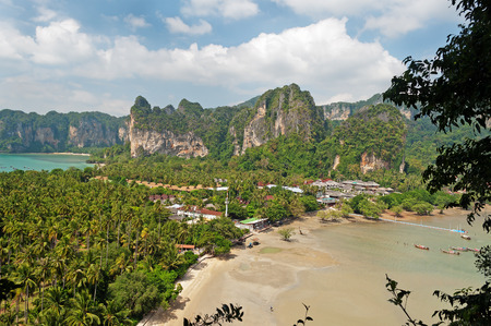 Railay beach from view point. Krabi province. Thailandの写真素材