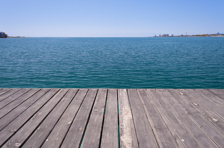 Pier on Issyk-Kul Lake. Kyrgyzstan