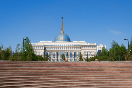 ASTANA, KAZAKHSTAN - MAY 10, 2014:  Presidential Palace Ak-Orda  is the official workplace of the President of Kazakhstanのeditorial素材