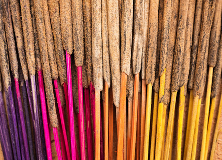 Colorful incense stick. Lavender, Rose, Patchouli, Sandalの写真素材