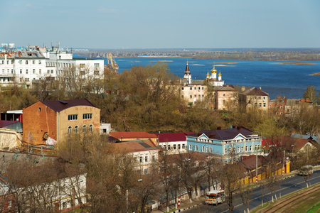 View of center Nizhny Novgorod from Kremlin. Russia