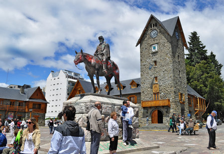 San Carlos De Bariloche , Argentina - Jan 21, 2011: Main Square. Is a city situated in the foothills of the Andes on the southern shores of Nahuel Huapi Lakeのeditorial素材