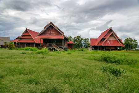 Traditional houses in Tentena. Central Sulawesi. Indonesiaの写真素材
