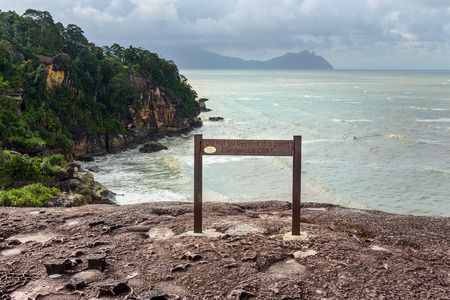 Pointer on cliff. Telok padan kecil in Bako National Park. Sarawak. Borneo. Malaysiaの写真素材