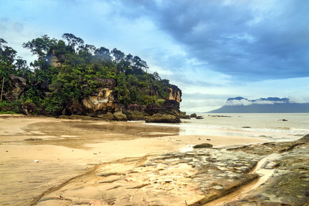 Tropical beach Telok Paku. Bako National Park. Sarawak. Borneo. Malaysiaの写真素材