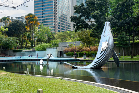 Kuala Lumpur, Malaysia -January 7, 2016: Simfoni Lake in KLCC Park. It is public park located in the...