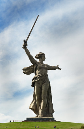 Volgograd, Russia - August 31, 2016: Motherland Calls monument. Memorial complex Mamayev Kurgan....