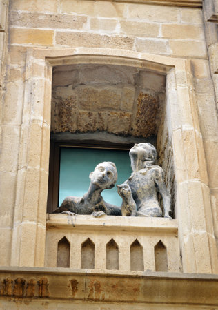 Baku, Azerbaijan - September 10, 2016: Monument to Lovers and Cats in Old city, Icheri Sheher is the historical core of Bakuのeditorial素材