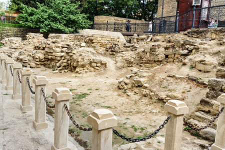 Remains of the Church of St Batholomew in Old city, Icheri Sheher is the historical core of Baku. Azerbaijan . World Heritage Site by UNESCOのeditorial素材