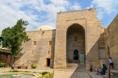 Baku, Azerbaijan - September 10, 2016: Shirvanshahs palace complex in Old City, Icheri Shehe is the historical core of Baku.のeditorial素材