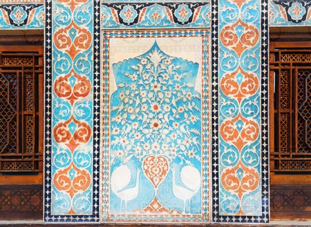 Detail of decorations on the facade of Palace of Sheki Khans. It was a summer residence of Shaki...