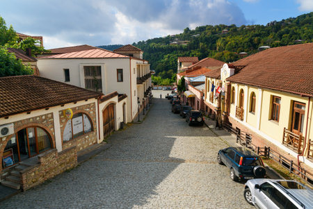 Signagi, Georgia - Sent 17, 2016: View of street in Signagi or Sighnaghi city at Kakheti region. It...