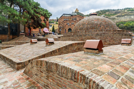 Tbilisi, Georgia - September 24, 2016: Old sulfur Baths in Abanotubani districtのeditorial素材
