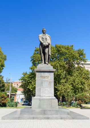 Tbilisi, Georgia - September 25, 2016: Monument to Alexander Griboyedov was Russian diplomat, playwright, poet, and composerのeditorial素材