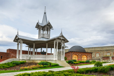 Gazebo with fountain in Rabati Castle complex in Akhaltsikhe, Georgiaのeditorial素材