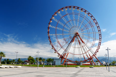 View of Ferris wheel on Batumi boulevard. Georgiaのeditorial素材