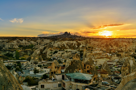 View on sunset in Cappadocia. Nevsehir Province. Turkeyの写真素材