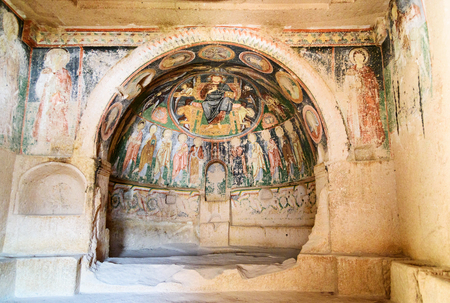 Church of the Cross, Crusader Church at Rose valley. Cappadocia. Nevsehir Province. Turkeyの写真素材