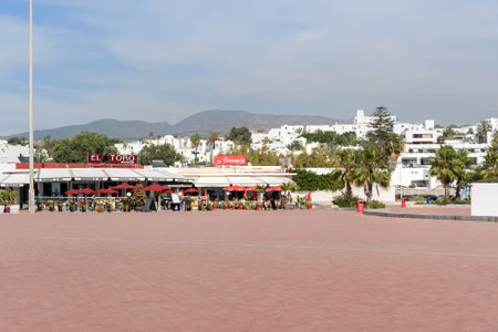Agadir. Morocco - December 23, 2016: Beach promenade in Agadir cityのeditorial素材