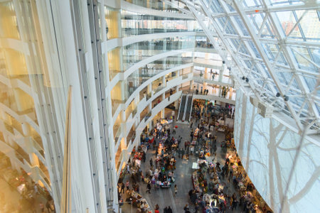 Yekaterinburg, Russia - 11 November, 2017: Interier of Boris Yeltsin Presidential Center is social, cultural and educational center. It was open in 2015のeditorial素材