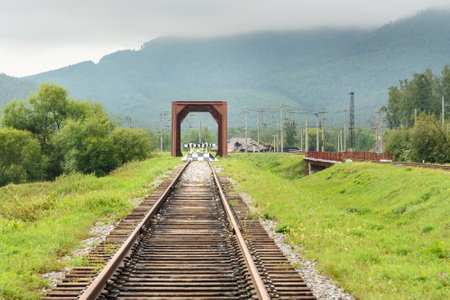 Circum-Baikal Railway. Part of the Historic Trans-Siberian railroad between Slyudyanka and Kultuk. Russiaのeditorial素材