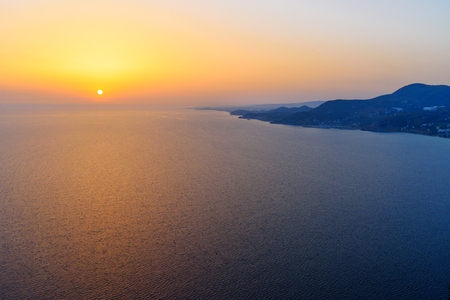Sunset at the beach. View from castle. Alanya. Turkeyの写真素材