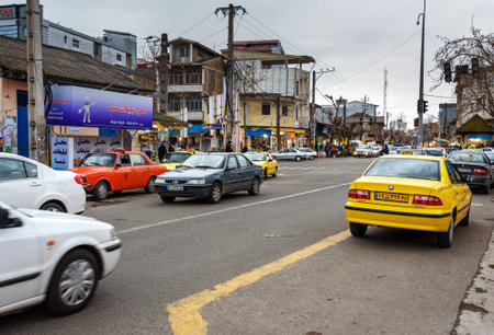 Astara, Gilan Province, Iran - March 13, 2018: On the street in the city of Astara.のeditorial素材