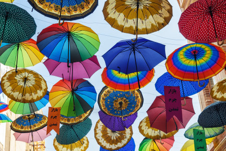 Tehran, Iran - March 18, 2018: View of beautiful Umbrella Street in center of city Tehranのeditorial素材