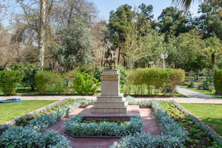 Tehran, Iran - March 18, 2018 Monument to Alexander Griboyedov was a Russian diplomat, playwright, poet, and composer in Embassy of Russiaのeditorial素材