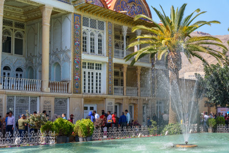 Shiraz, Iran - March 25, 2018: Qavam House and Eram Garden is historic Persian gardenのeditorial素材