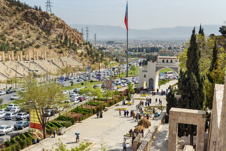 Shiraz, Iran - March 24, 2018: View of Qur'an Gate is historic gate to Shirazのeditorial素材