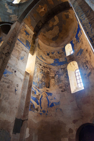 Interior of Armenian Cathedral Church of Holy Cross on Akdamar Island. Van Lake. Turkey