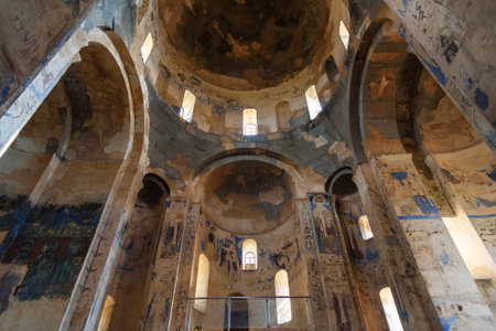 Interior of Armenian Cathedral Church of Holy Cross on Akdamar Island. Van Lake. Turkeyのeditorial素材