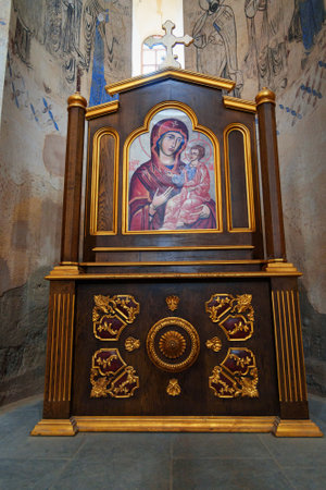 Interior of Armenian Cathedral Church of Holy Cross on Akdamar Island. Van Lake. Turkey