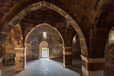 Interior of Armenian Cathedral Church of Holy Cross on Akdamar Island. Van Lake. Turkeyのeditorial素材