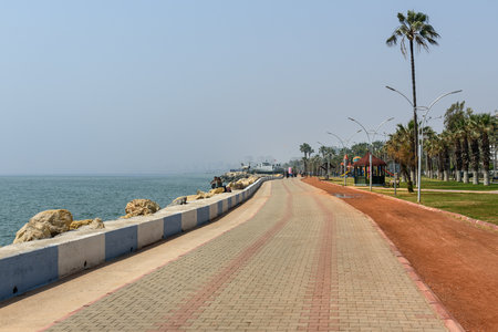 Mersin, Turkey - April 14, 2018: View of Embankment in Mersin at morning