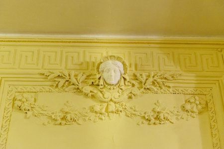 Saint Petersburg, Russia - January 22, 2018: Grand entrance of profitable house in the centre of cityのeditorial素材