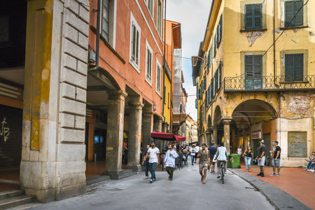 Pisa, Italy - September 23, 2018: View of street in old townのeditorial素材