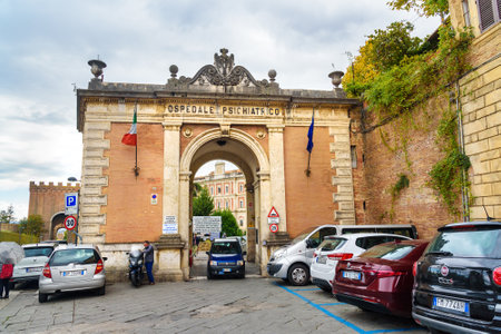 Siena, Italy - October 02, 2018: Former psychiatric hospital of San Niccolo and now also called Palazzo San Niccoloのeditorial素材