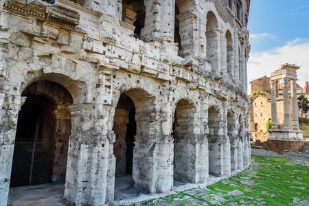 Ancient roman Theatre of Marcellus, Teatro di Marcello in Rome. Italyの写真素材
