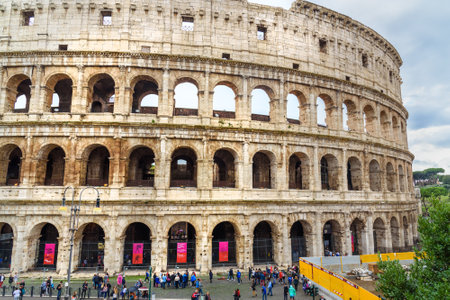 Rome, Italy - October 06, 2018: Colosseum or Flavian Amphitheatre in centre of city of Romeのeditorial素材