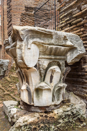 Rome, Italy - October 07, 2018: Detail of hypogeum. Interior of Colosseum or Flavian Amphitheatre in Romeのeditorial素材