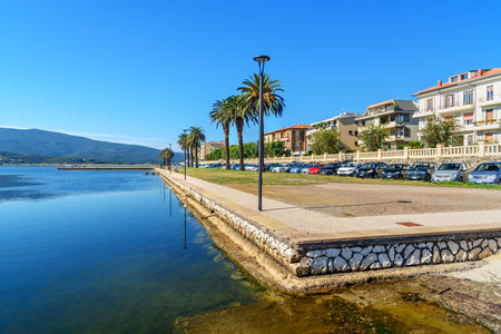 Orbetello, Italy - October 08, 2018: Waterfront of Orbetello on peninsula Argentario in Tuscanyのeditorial素材