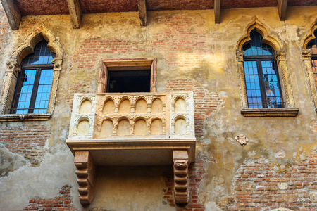 Balcony of Juliet in Juliet Capulet house in Verona. Italyの写真素材