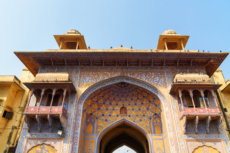 Tripolia Gate to the City Palace in Jaipur. Rajasthan. Indiaのeditorial素材