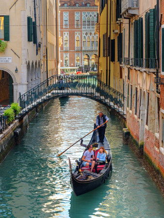 Venice, Italy - October 23, 2018: Gondolas on Canal Rio de l'Alboroのeditorial素材