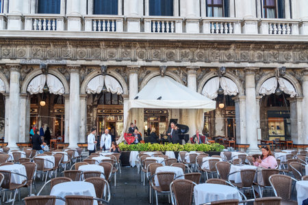 Venice, Italy - October 23, 2018: Famous restaurant Florian Piazza San Marcoのeditorial素材