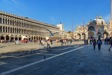 Venice, Italy - October 23, 2018: View of Piazza San Marco in Veniceのeditorial素材