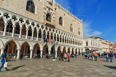 Venice, Italy - October 23, 2018: Doge's Palace or Palazzo Ducale on Piazza San Marcoのeditorial素材