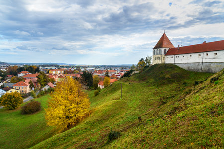 View of Ptuj Castle or Ptujski grad in Sloveniaのeditorial素材